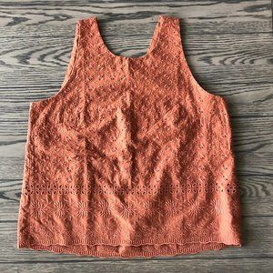 NWT LOFT | Petite Eyelet V-Back Shell Tank Top - Soft Sienna